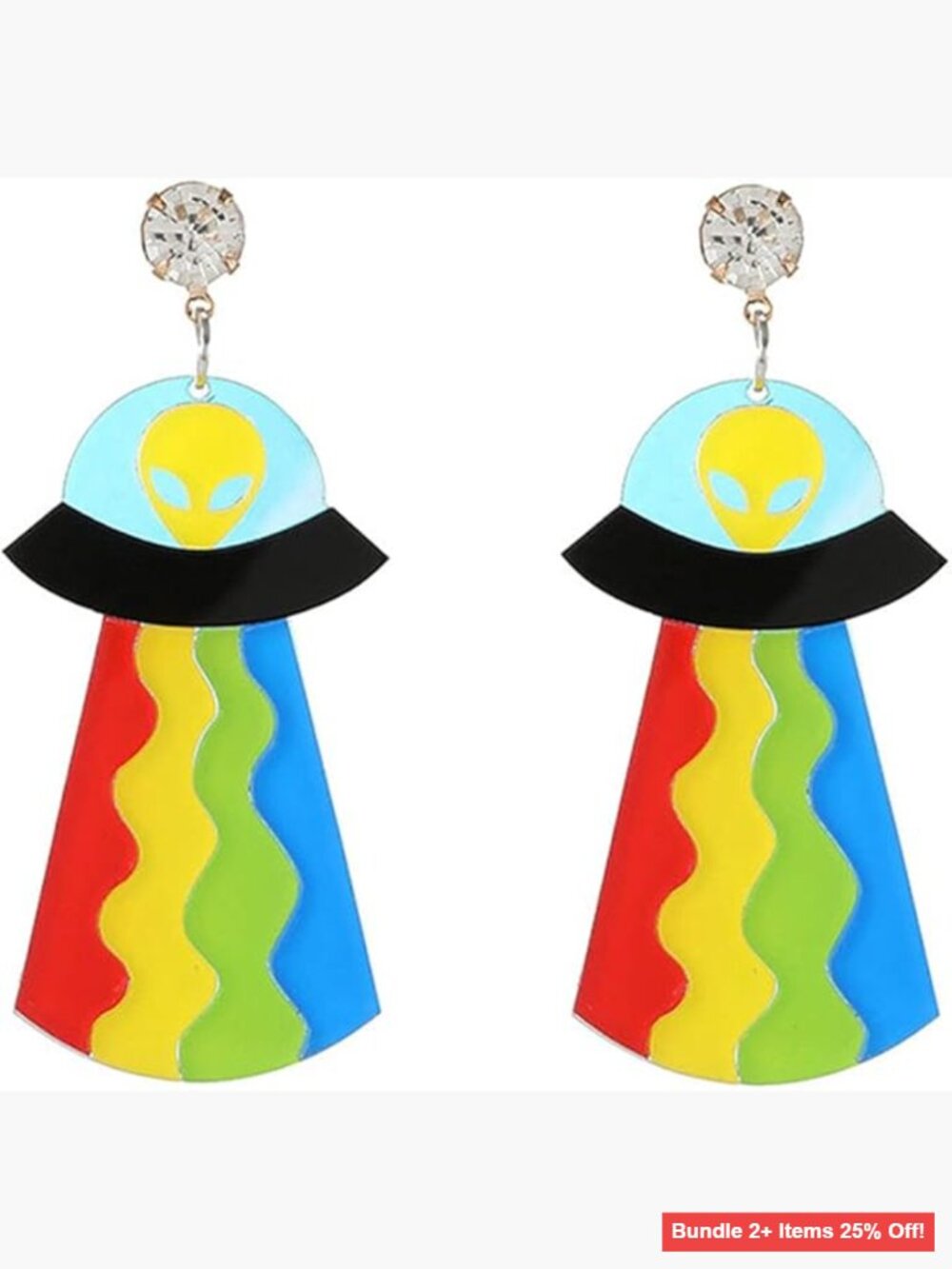 Acrylic UFO Spaceship Dangle Earrings, Lightweight Drop Earrings for Women